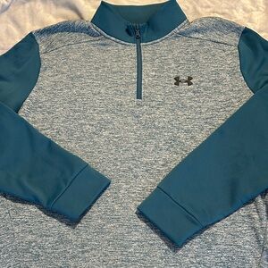Under Armour Teal and Gray Quarter-Zip Top